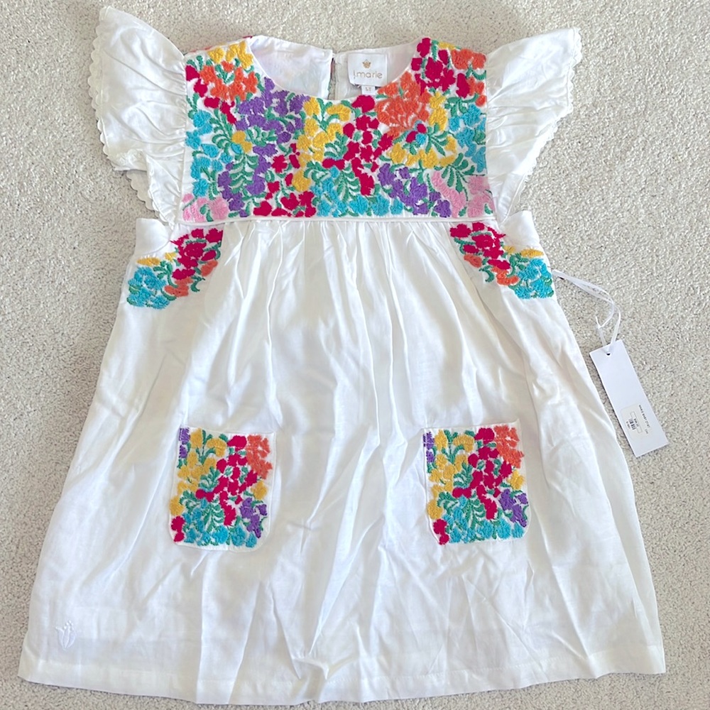 J Marie Embroidered Dress 5t Girl Beach Boutique White Floral